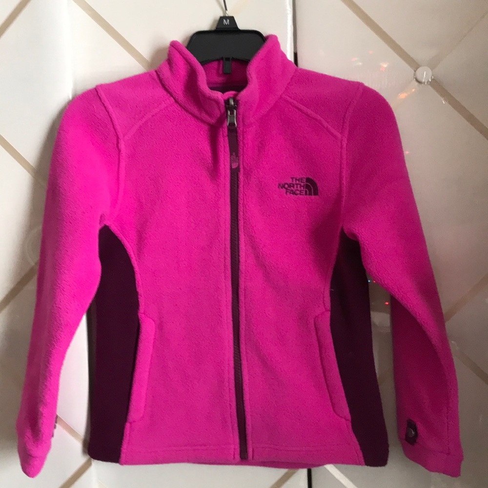 North face girls pink fleece jacket